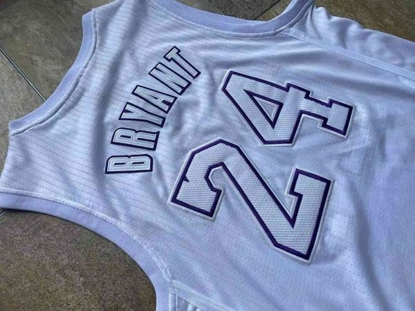 Los Angeles Lakers BRYANT #24 White Basketball Jersey (Closely Stitched) 03