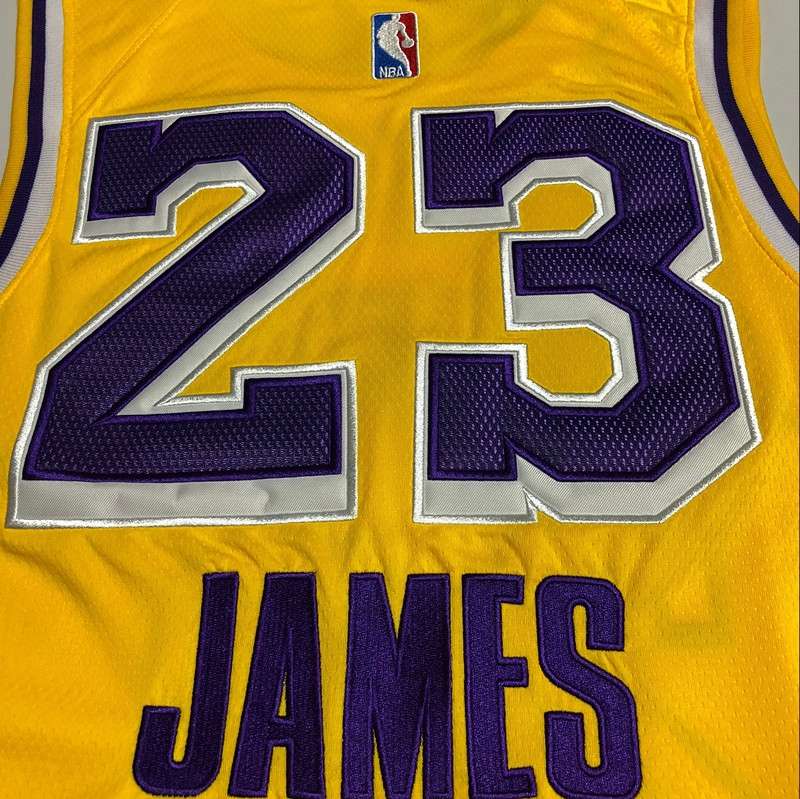 Los Angeles Lakers JAMES #23 Yellow Basketball Jersey (Closely Stitched)