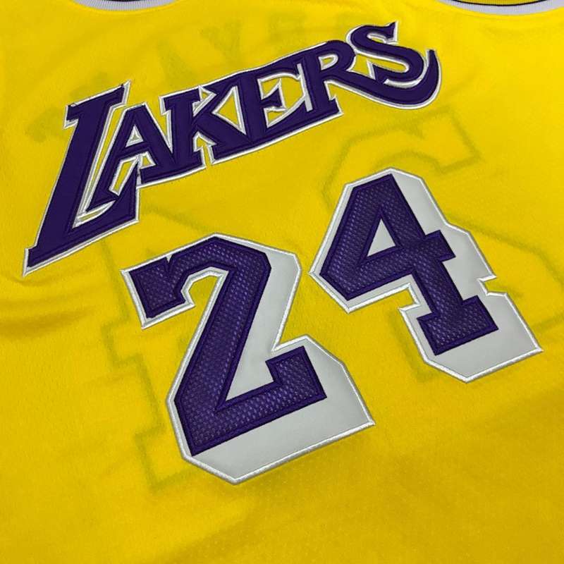 Los Angeles Lakers BRYANT #24 Yellow Basketball Jersey (Closely Stitched)