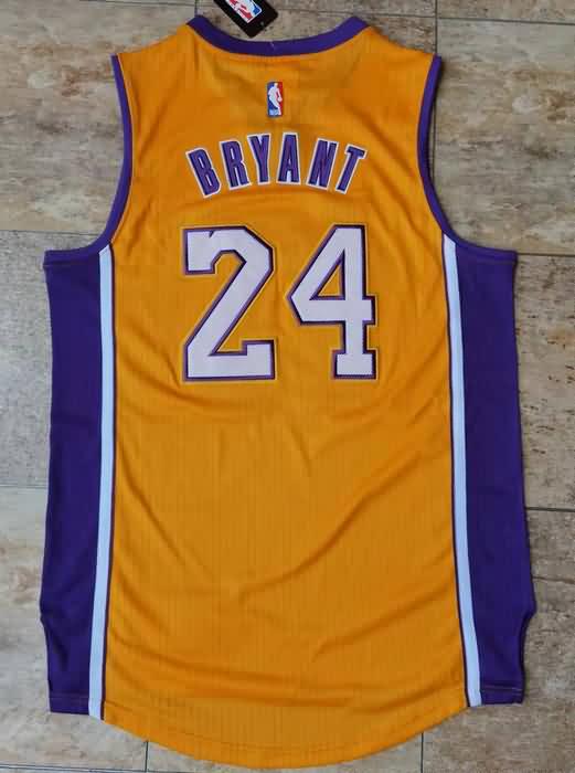 Los Angeles Lakers BRYANT #24 Yellow Classics Basketball Jersey (Closely Stitched)