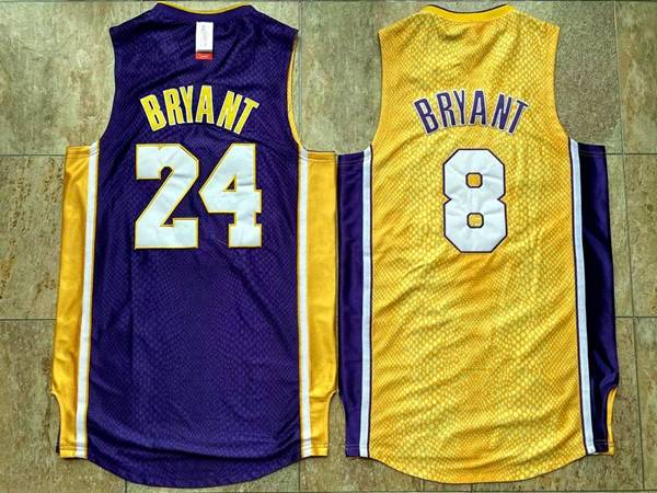 Los Angeles Lakers #8 Yellow Purple BRYANT Classics Basketball Jersey (Closely Stitched)