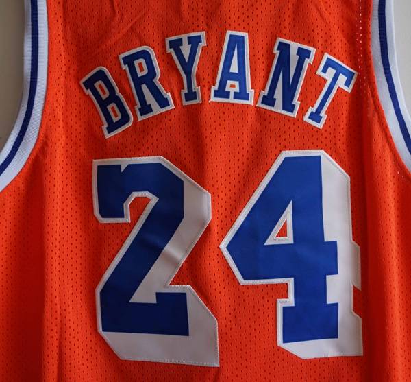 Los Angeles Lakers BRYANT #24 Orange Blue Classics Basketball Jersey (Stitched)