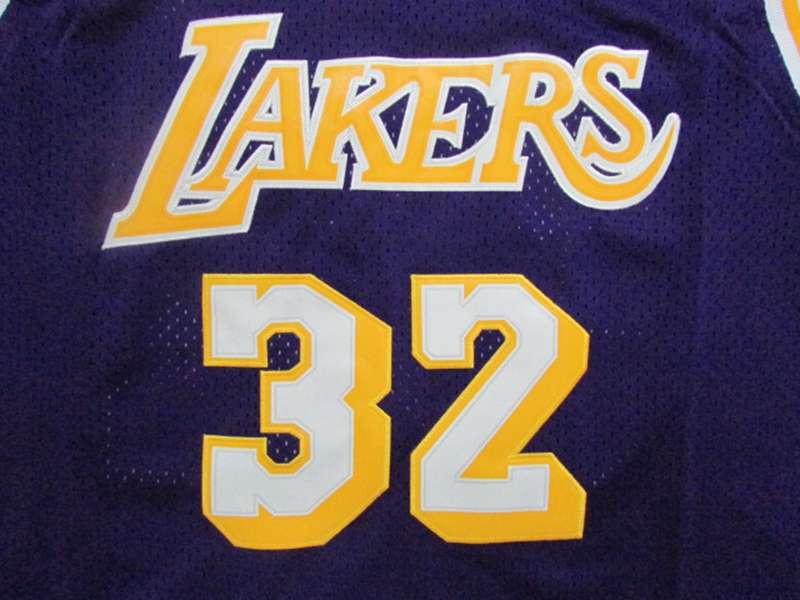 Los Angeles Lakers JOHNSON #32 Purple Classics Basketball Jersey (Stitched)