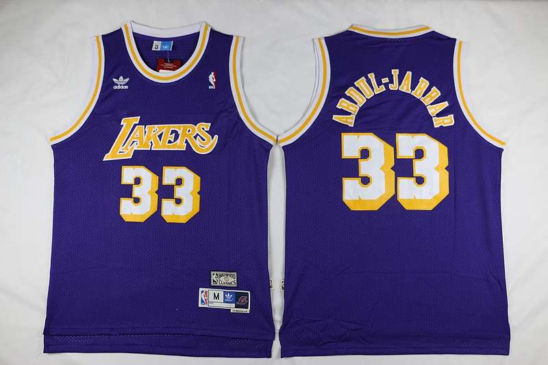 Los Angeles Lakers ABDUL-JABBAR #33 Purple Classics Basketball Jersey 2 (Stitched)