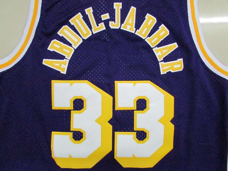 Los Angeles Lakers ABDUL-JABBAR #33 Purple Classics Basketball Jersey 2 (Stitched)