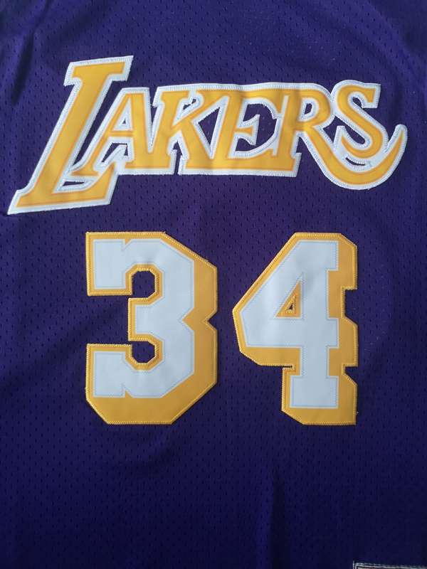 Los Angeles Lakers ONEAL #34 Purple Classics Basketball Jersey (Stitched)