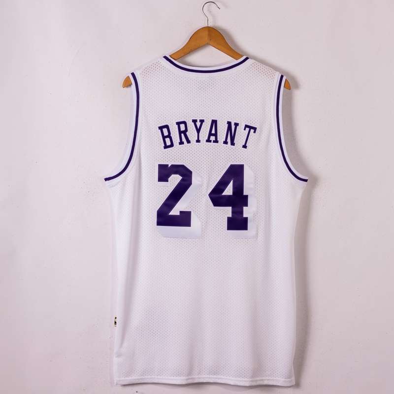 Los Angeles Lakers BRYANT #24 White Classics Basketball Jersey (Stitched)