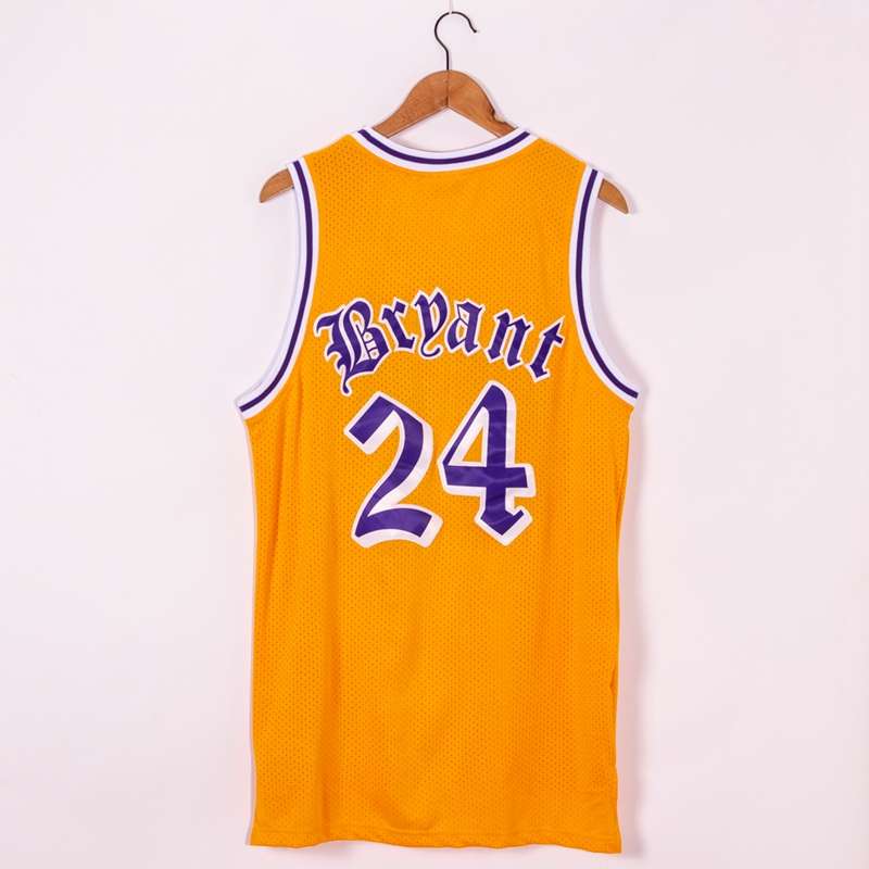 Los Angeles Lakers BRYANT #24 Yellow Classics Basketball Jersey 2 (Stitched)