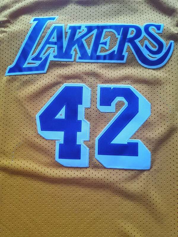 Los Angeles Lakers WORTHY #42 Yellow Classics Basketball Jersey (Stitched)