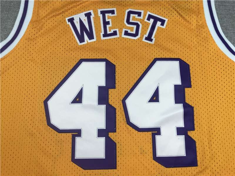 Los Angeles Lakers WEST #44 Yellow Classics Basketball Jersey (Stitched)