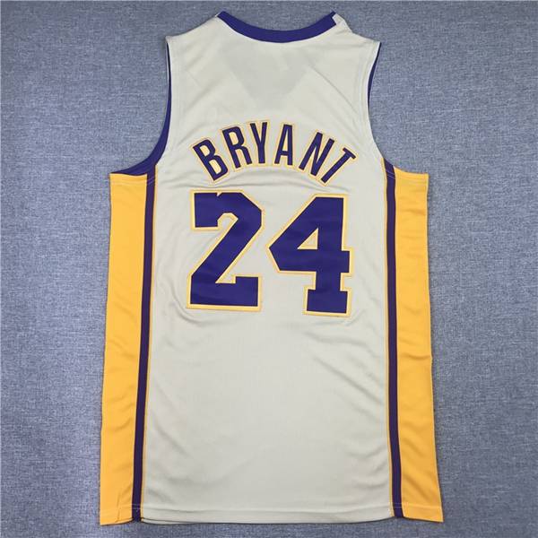 Los Angeles Lakers BRYANT #24 Cream Basketball Jersey (Stitched)