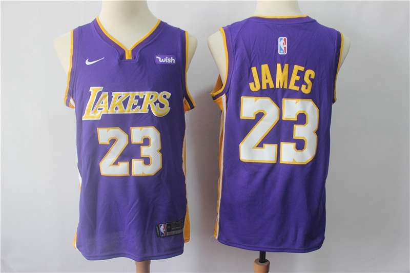 Los Angeles Lakers JAMES #23 Purple Basketball Jersey 3 (Stitched)