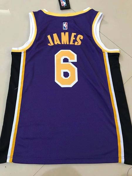 Los Angeles Lakers JAMES #6 Purple Basketball Jersey (Stitched)