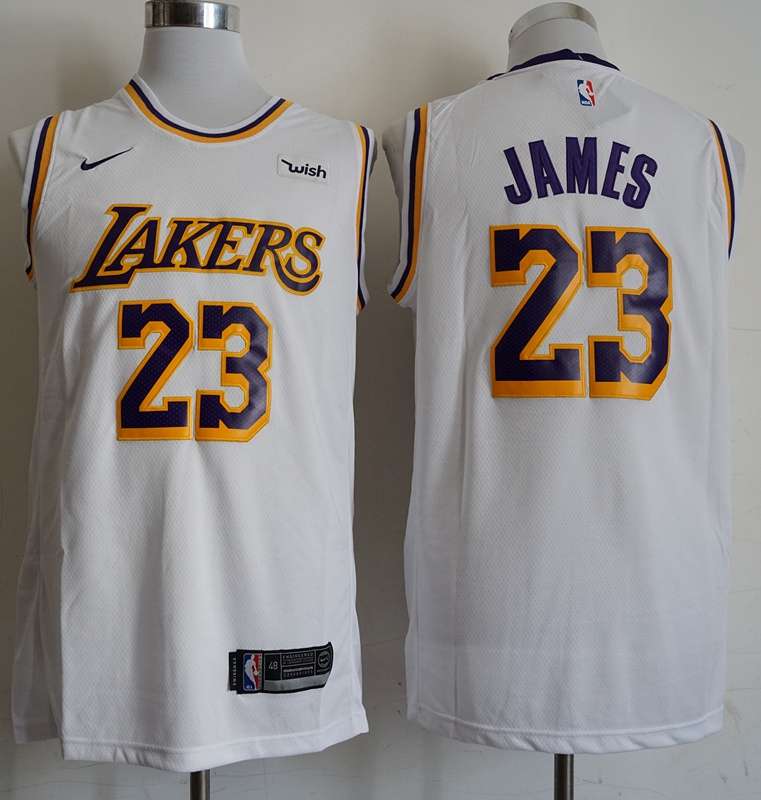 Los Angeles Lakers JAMES #23 White Basketball Jersey (Stitched)