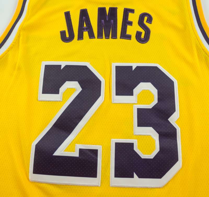 Los Angeles Lakers JAMES #23 Yellow Basketball Jersey (Stitched)