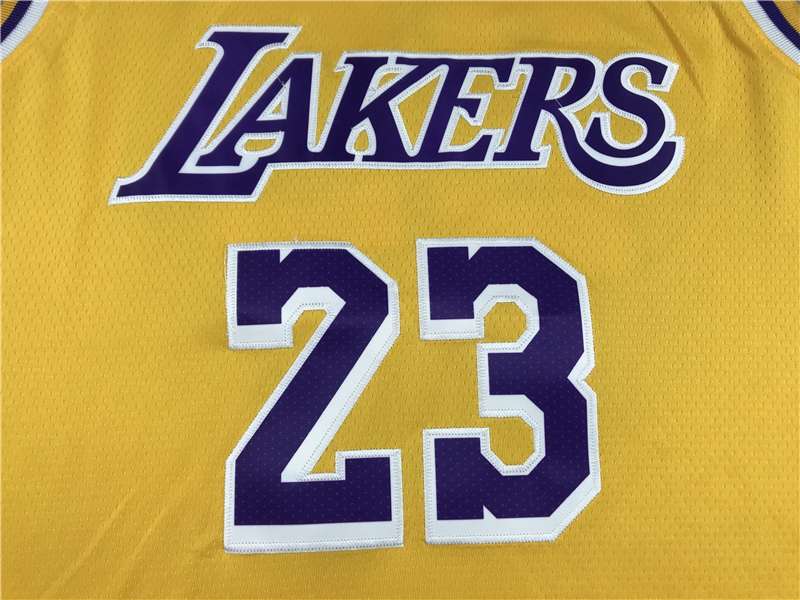 Los Angeles Lakers JAMES #23 Yellow Basketball Jersey (Stitched) 05