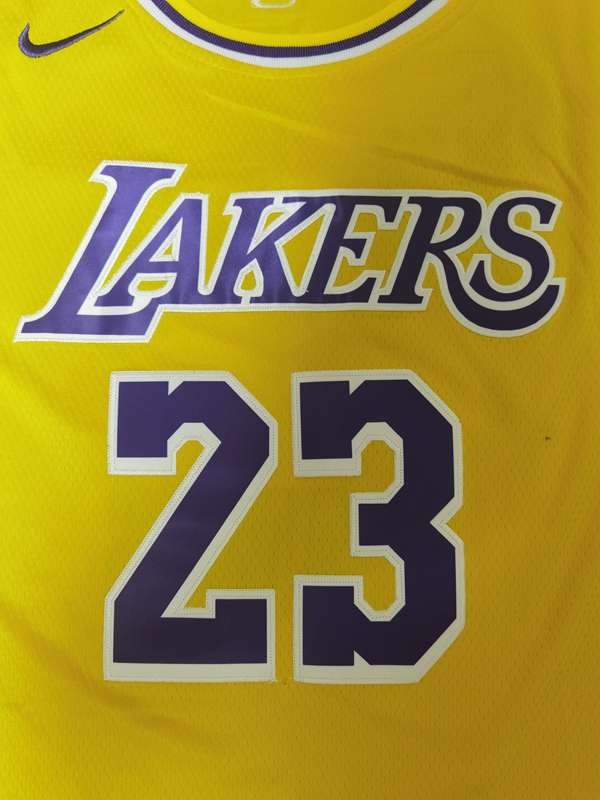 Los Angeles Lakers JAMES #23 Yellow Basketball Jersey (Stitched) 06