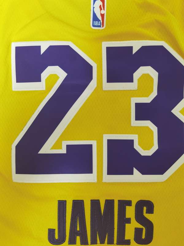 Los Angeles Lakers JAMES #23 Yellow Basketball Jersey (Stitched) 06