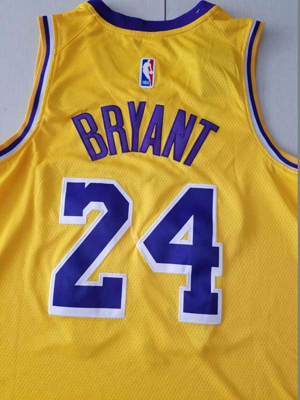 Los Angeles Lakers BRYANT #24 Yellow Basketball Jersey 2 (Stitched)