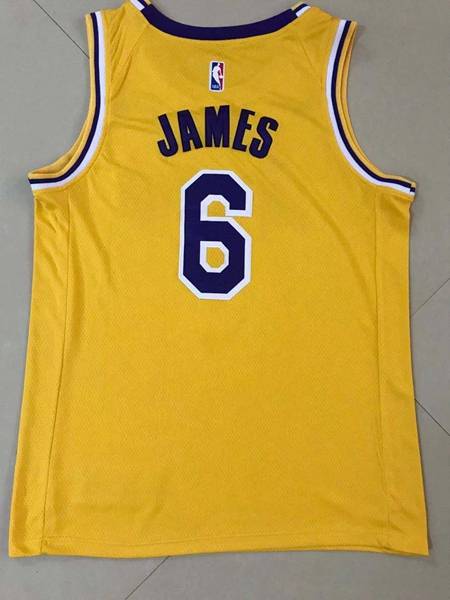 Los Angeles Lakers JAMES #6 Yellow Basketball Jersey (Stitched)