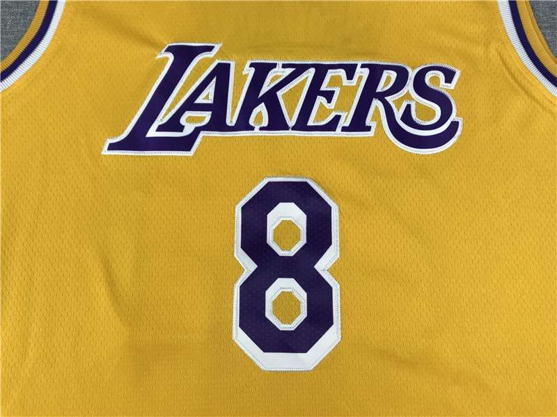 Los Angeles Lakers BRYANT #8 #24 Yellow Basketball Jersey (Stitched)