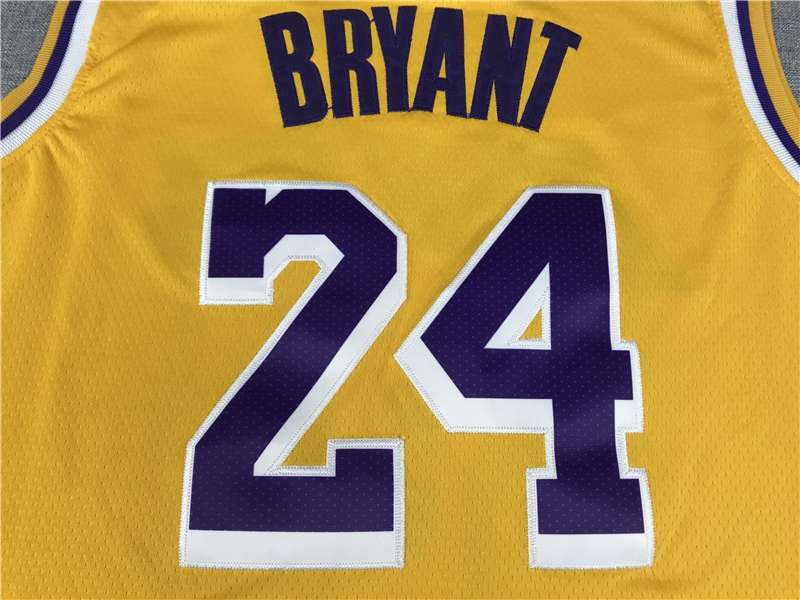 Los Angeles Lakers BRYANT #8 #24 Yellow Basketball Jersey (Stitched)