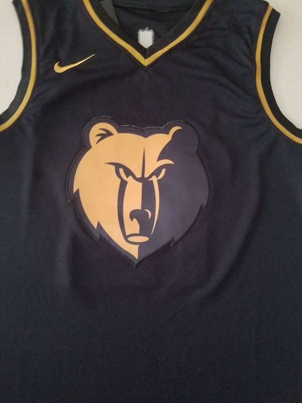 Memphis Grizzlies 2020 MORANT #12 Black Gold Basketball Jersey (Stitched)