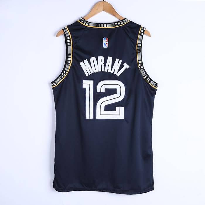 21/22 Memphis Grizzlies #12 MORANT Dark Blue City Basketball Jersey (Stitched)