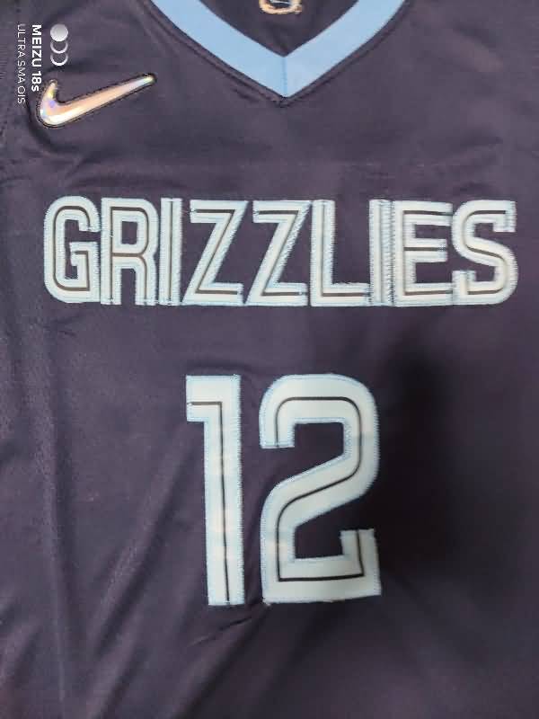 Memphis Grizzlies 21/22 MORANT #12 Dark Blue Basketball Jersey (Stitched)