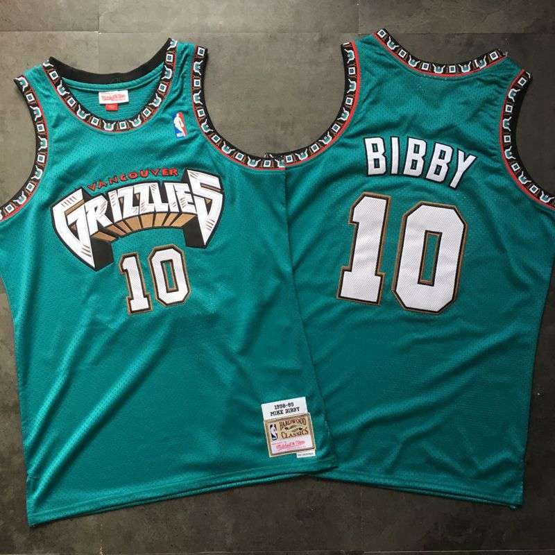 Memphis Grizzlies 1998/99 BIBBY #10 Green Classics Basketball Jersey (Closely Stitched)