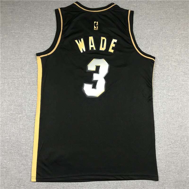 Miami Heat 20/21 WADE #3 Black Gold Basketball Jersey (Stitched)