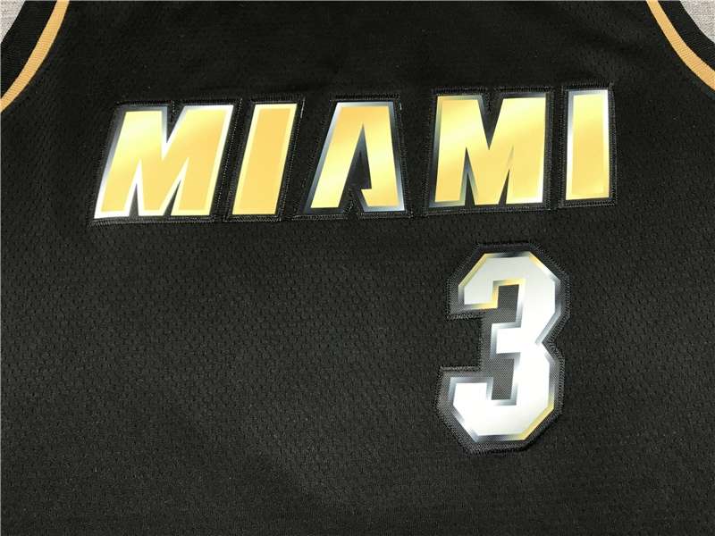 Miami Heat 20/21 WADE #3 Black Gold Basketball Jersey (Stitched)