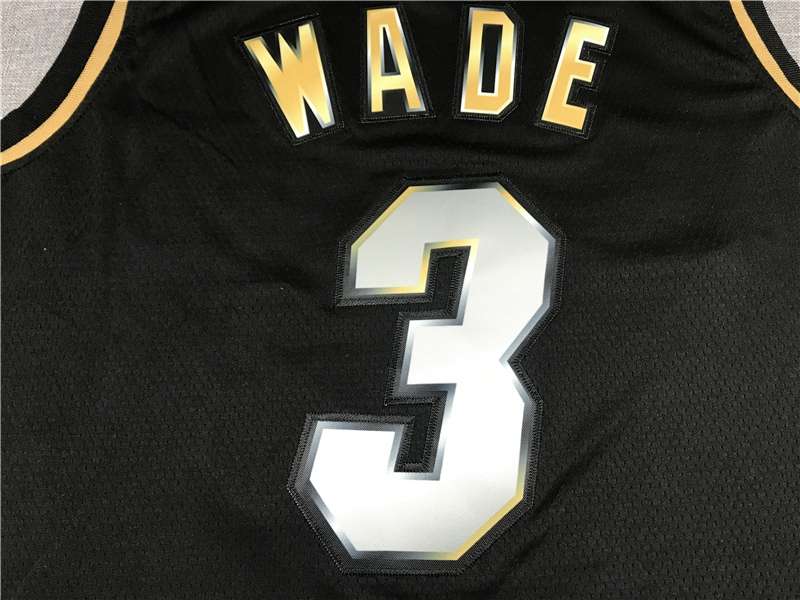 Miami Heat 20/21 WADE #3 Black Gold Basketball Jersey (Stitched)