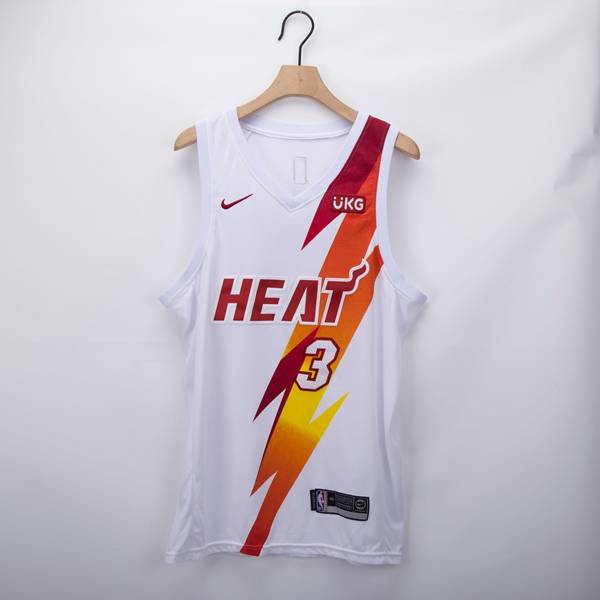 Miami Heat 20/21 WADE #3 White Basketball Jersey 02 (Stitched)