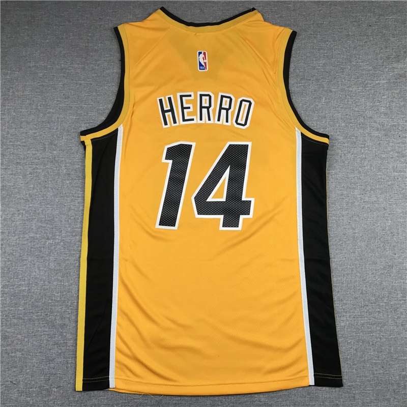 Miami Heat 20/21 HERRO #14 Yellow Basketball Jersey (Stitched)