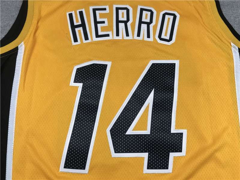 Miami Heat 20/21 HERRO #14 Yellow Basketball Jersey (Stitched)