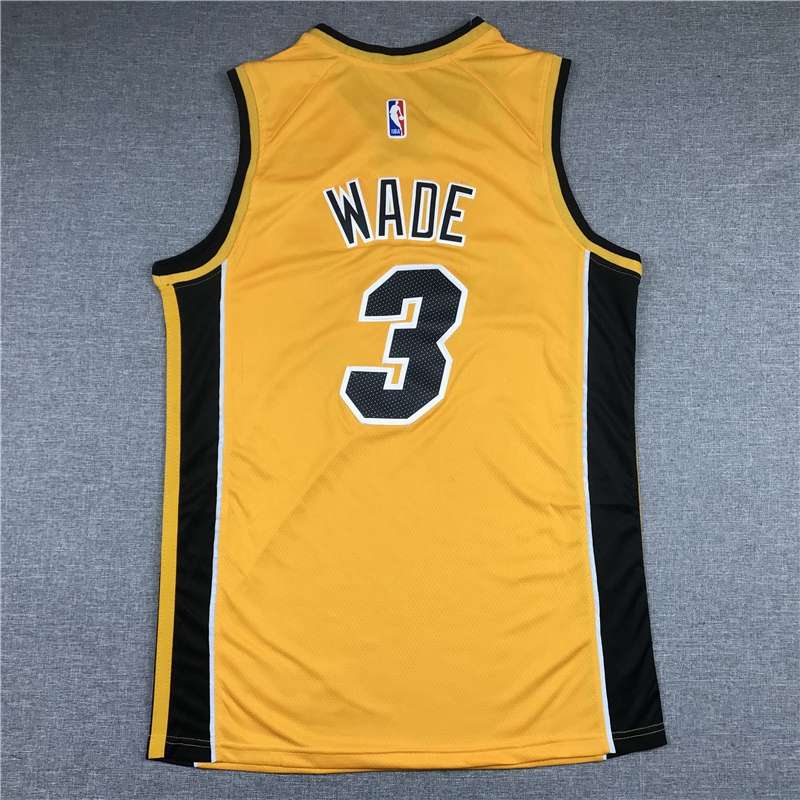 Miami Heat 20/21 WADE #3 Yellow Basketball Jersey (Stitched)