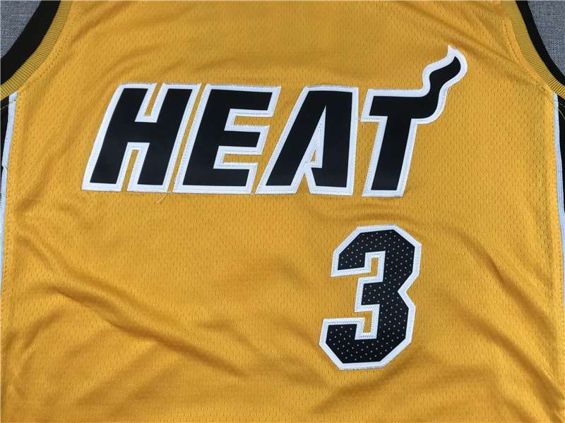 Miami Heat 20/21 WADE #3 Yellow Basketball Jersey (Stitched)