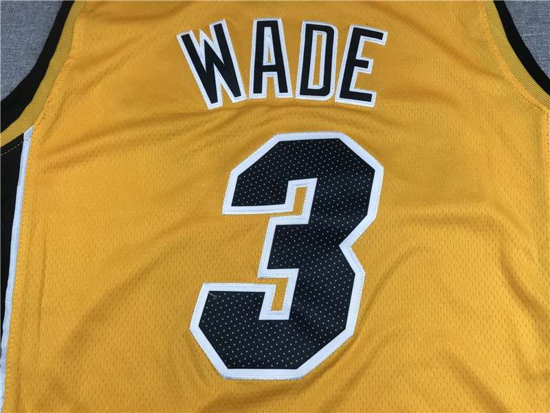 Miami Heat 20/21 WADE #3 Yellow Basketball Jersey (Stitched)