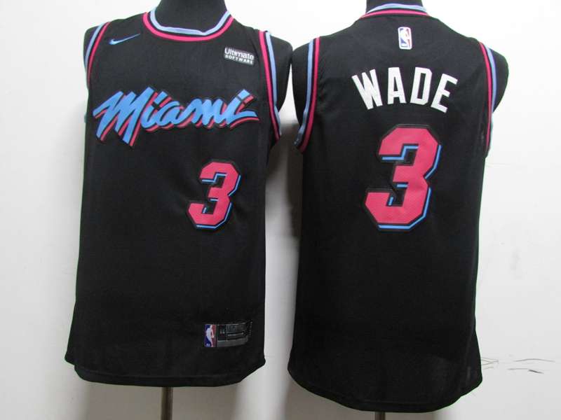 Miami Heat 2020 WADE #3 Black City Basketball Jersey (Stitched)