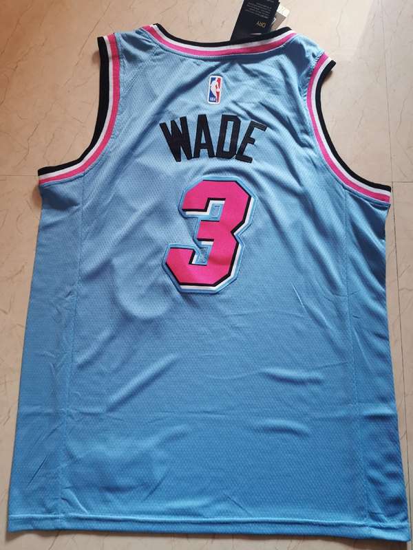 Miami Heat 2020 WADE #3 Blue City Basketball Jersey (Stitched)