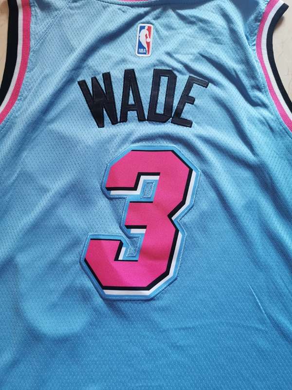 Miami Heat 2020 WADE #3 Blue City Basketball Jersey (Stitched)