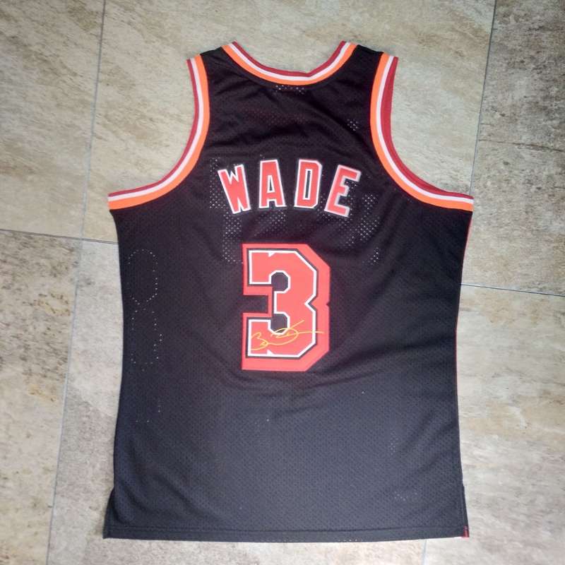 Miami Heat WADE #3 Black Classics Basketball Jersey (Closely Stitched)