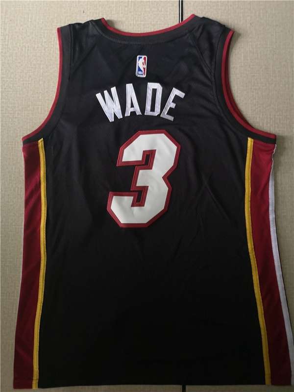 Miami Heat WADE #3 Black Basketball Jersey (Stitched)