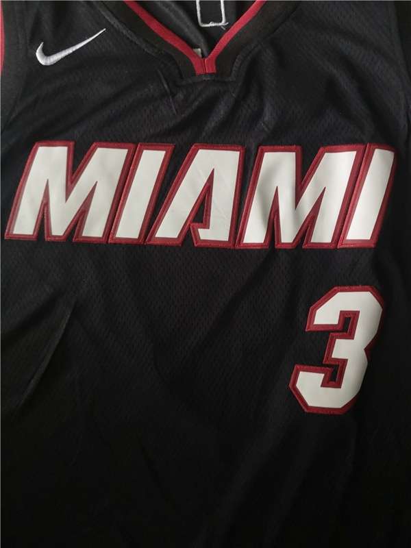 Miami Heat WADE #3 Black Basketball Jersey (Stitched)