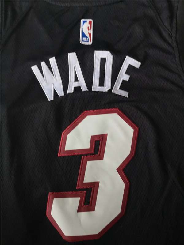 Miami Heat WADE #3 Black Basketball Jersey (Stitched)