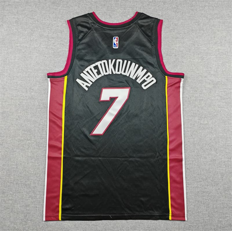 Miami Heat ANTETOKOUNMPO #7 Black Basketball Jersey (Stitched)