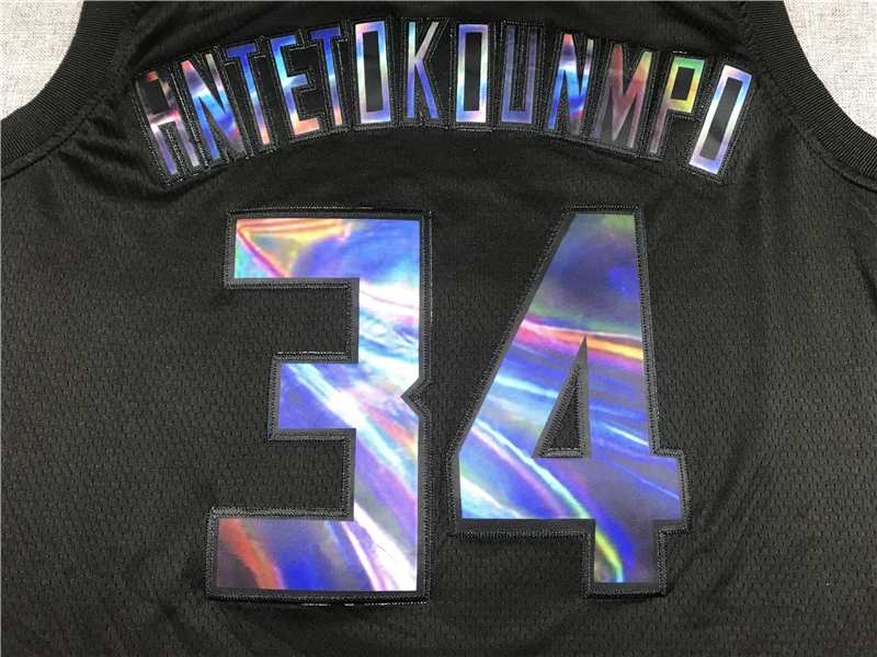 Milwaukee Bucks 20/21 ANTETOKOUNMPO #34 Black Basketball Jersey (Stitched)