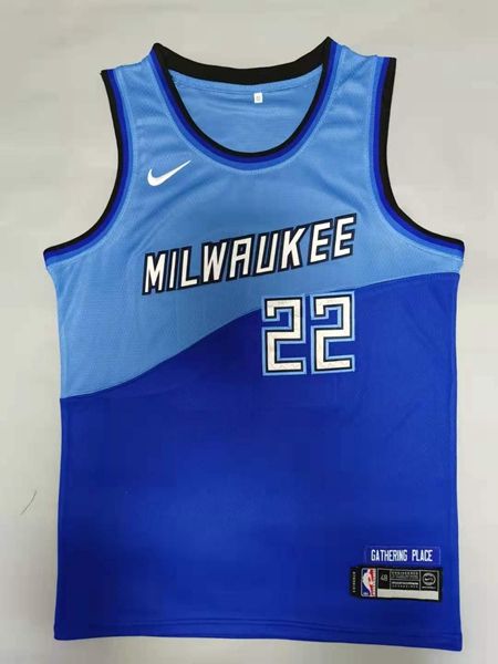 Milwaukee Bucks 20/21 MIDDLETON #22 Blue City Basketball Jersey (Stitched)