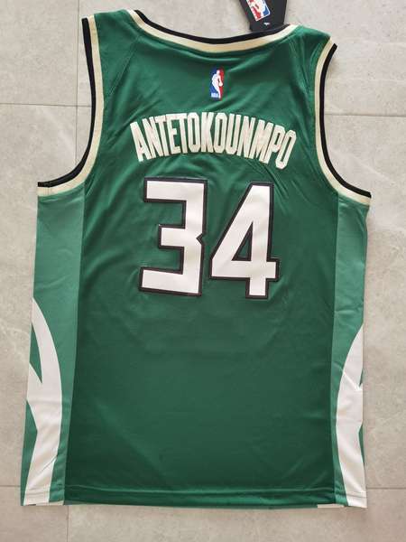 Milwaukee Bucks 20/21 ANTETOKOUNMPO #34 Green Basketball Jersey (Stitched)